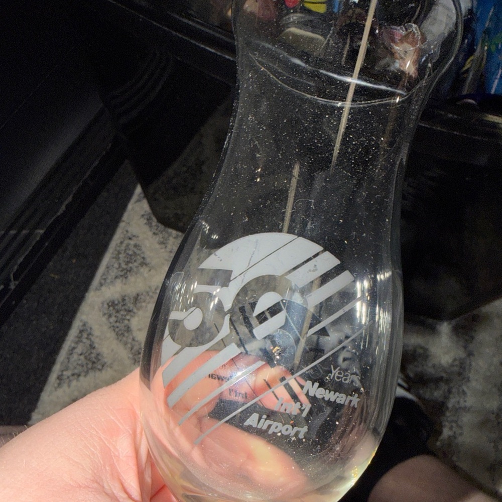Newark International Airport 50 Years Wine Beer Glass Collectible Fragile Used N